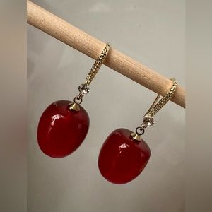Red Cherry Earrings Drop,Retro, Rockabilly, Brand New Chunky 3D